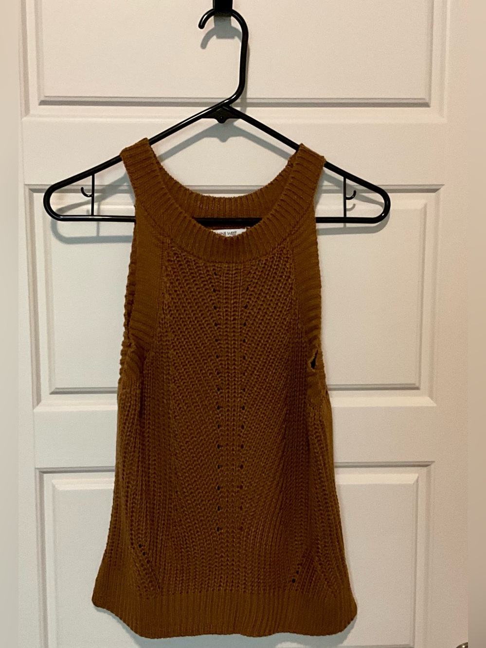 Women's Sleeveless Knit Tank Top - Brown/Small